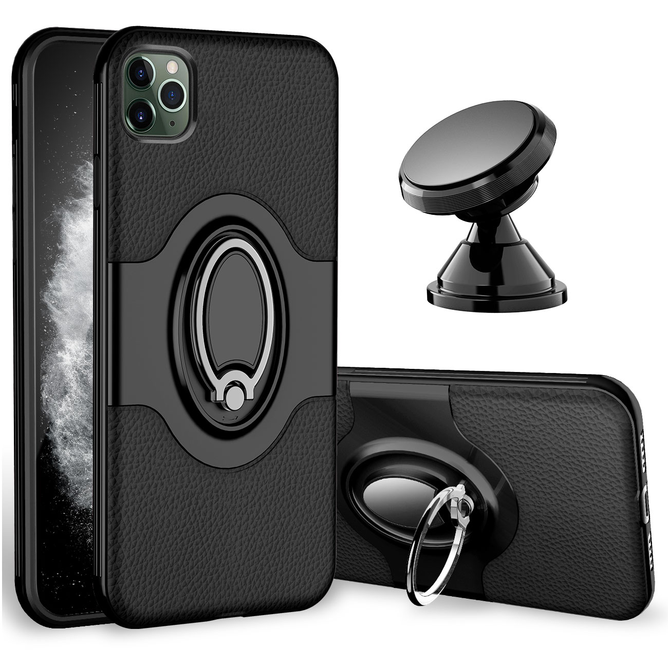 eSamcore iPhone 11 Pro Black Ring Holder Case 5.8