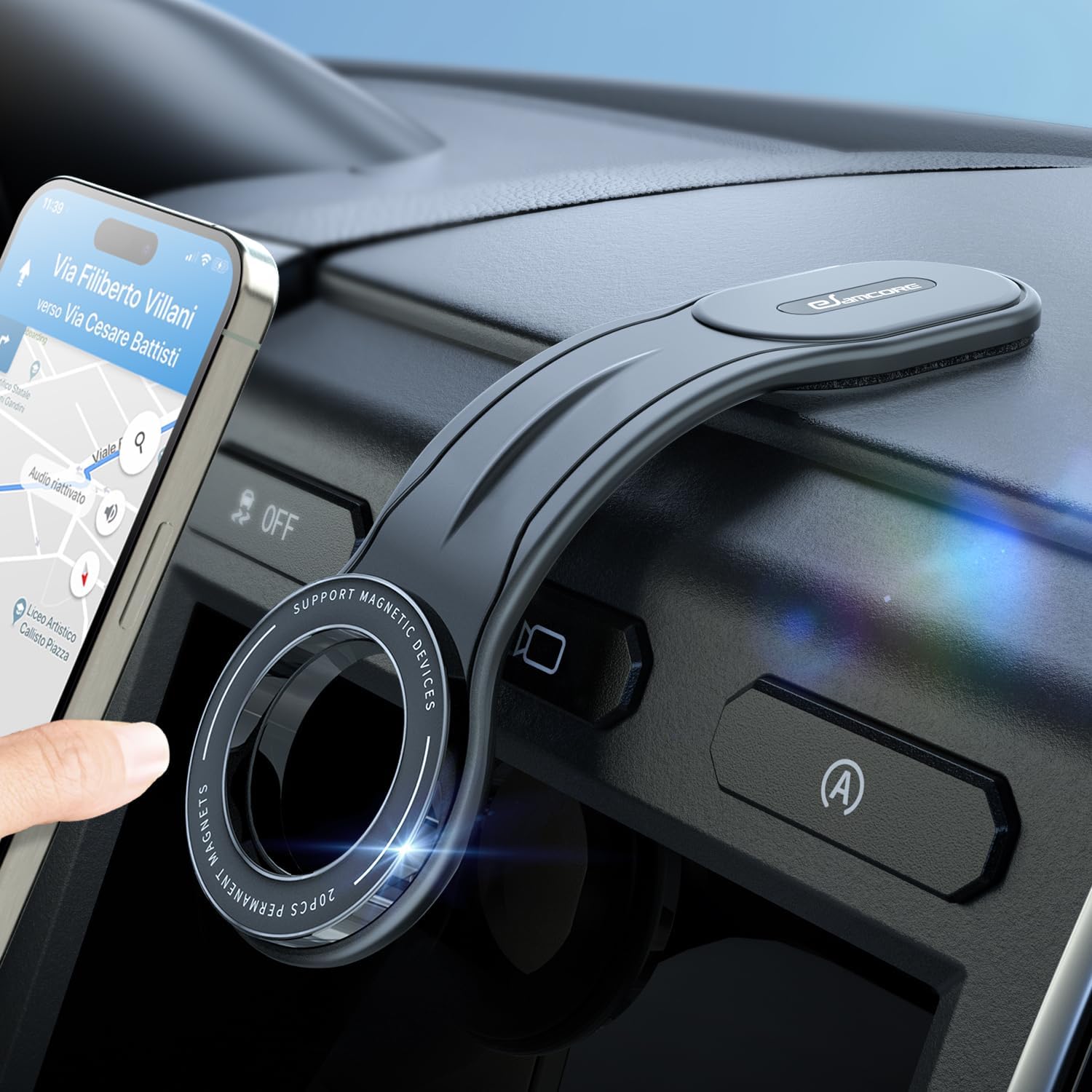 eSamcore for MagSafe Car Mount Detachable, Bendable Aluminum Arm Magnetic Phone Holder for Car - Image 10